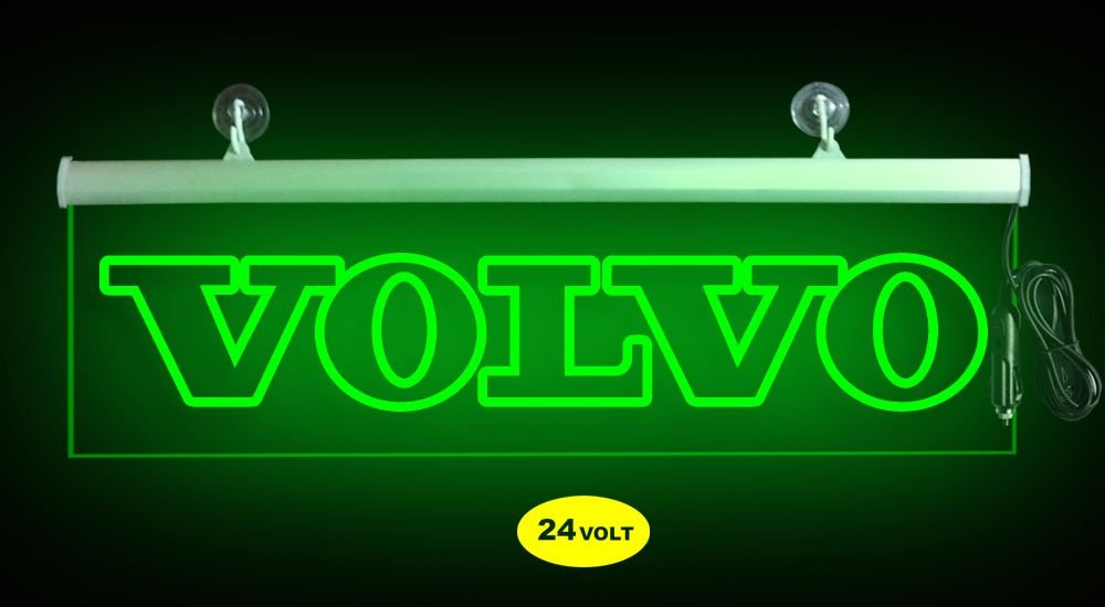 Volvo Ön Cam Işıklı Yazı 52 cm Yeşil 24 volt