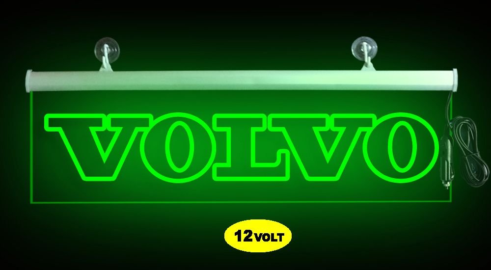 Volvo Ön Cam Işıklı Yazı 52 cm Yeşil 12 volt