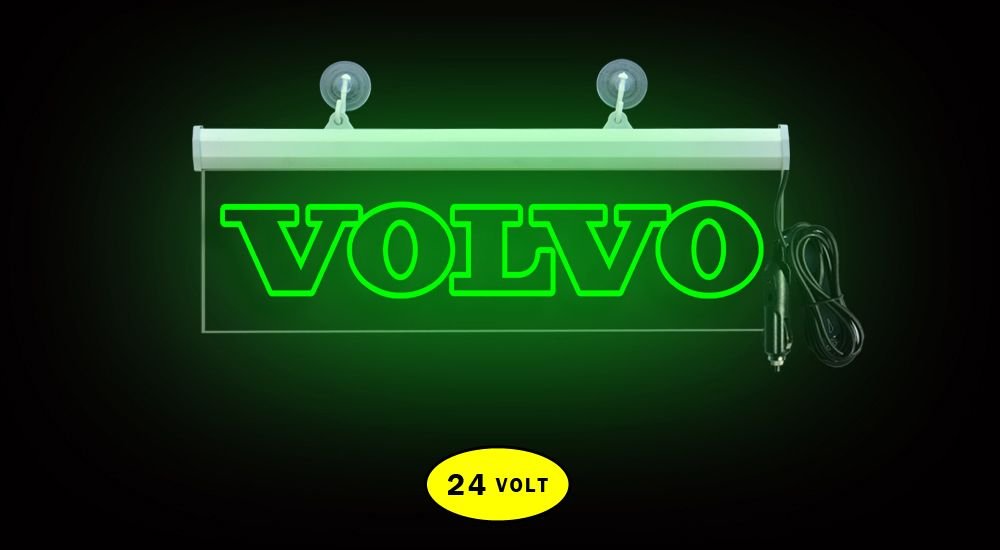 Volvo Ön Cam Işıklı Yazı 35 cm Yeşil 24 volt