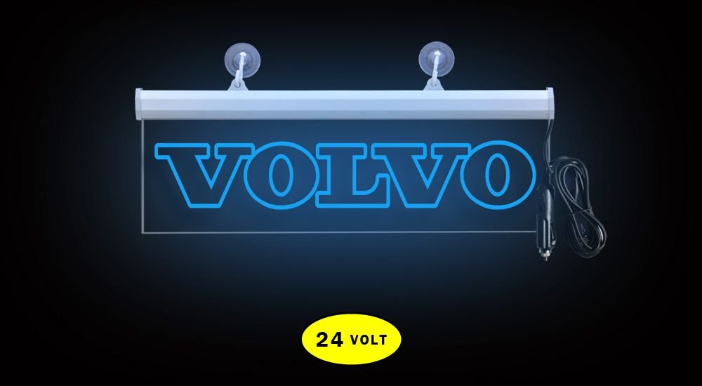 Volvo Ön Cam Işıklı Yazı 35 cm Mavi 24 volt