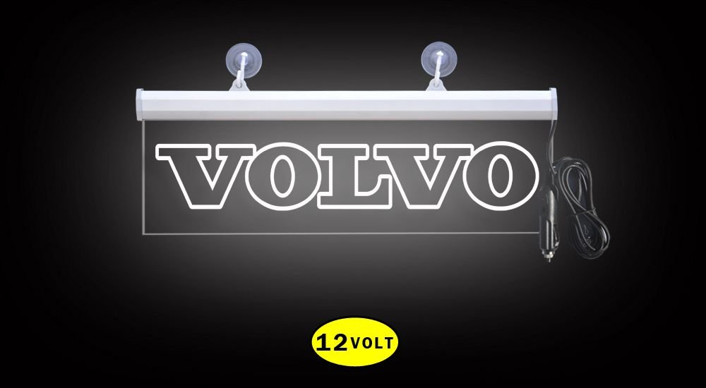 Volvo Ön Cam Işıklı Yazı 35 cm Beyaz 12 volt