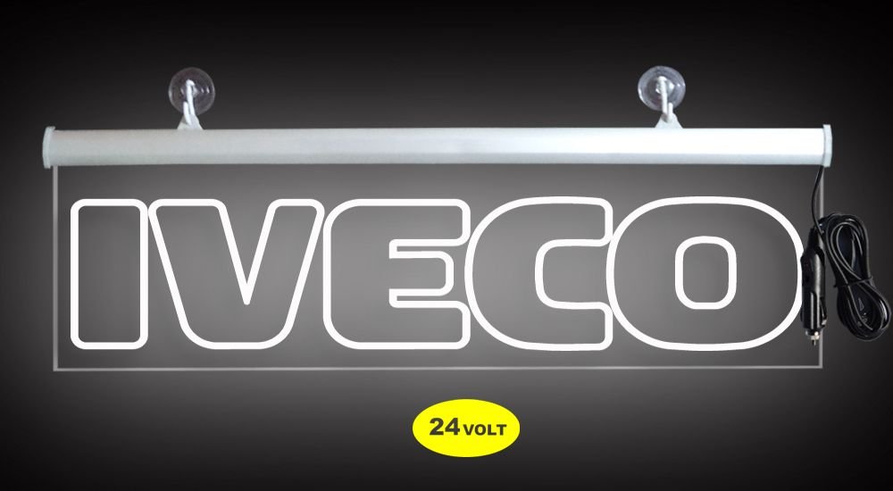 Iveco Ön Cam Işıklı Yazı 52 cm Beyaz 24 volt