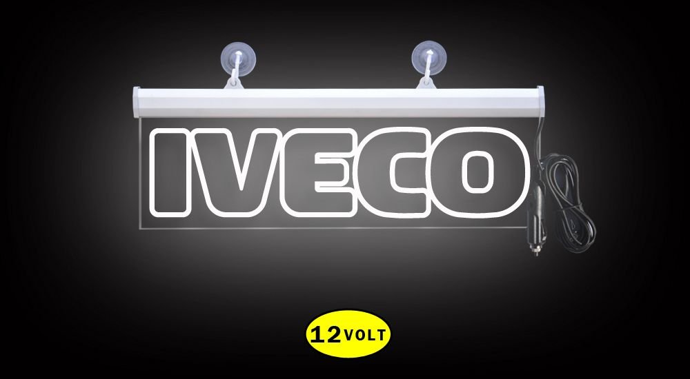 Iveco Ön Cam Işıklı Yazı 35 cm Beyaz 12 volt