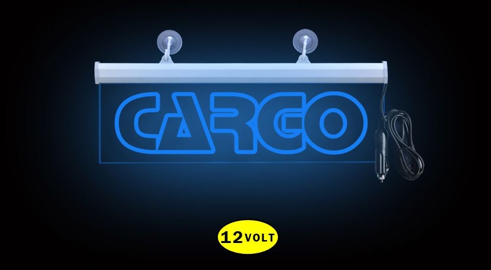 Cargo Ön Cam Işıklı Yazı 35 cm Mavi 12 volt