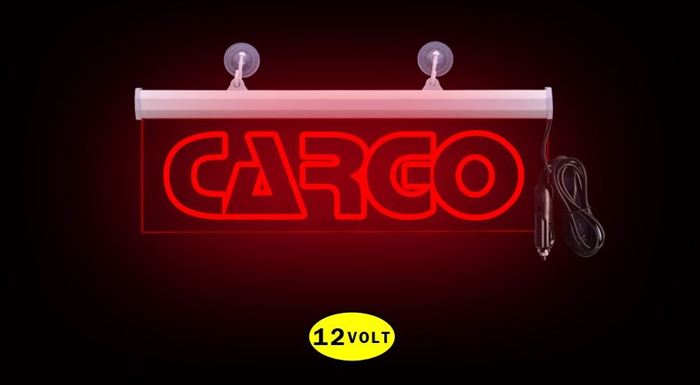 Cargo Ön Cam Işıklı Yazı 35 cm Kırmızı 12 volt