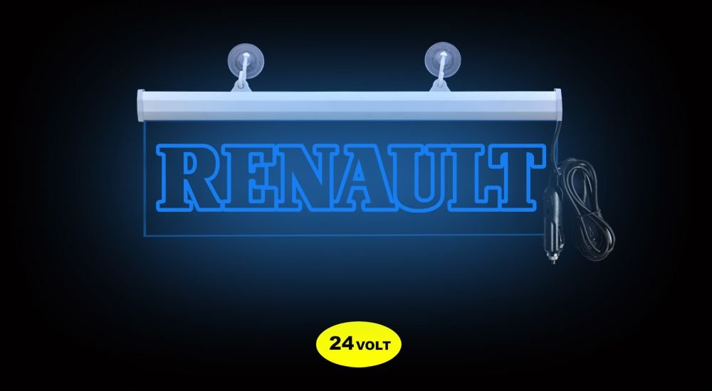 Renault Öncam Işıklı Yazı 35 cm Mavi 24 volt