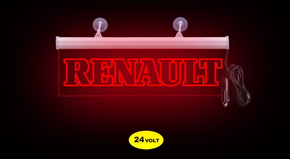 Renault Öncam Işıklı Yazı 35 cm Kırmızı 24 volt