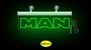 Ön Cam Işıklı Yazısı Man 35 cm Yeşil 12 volt