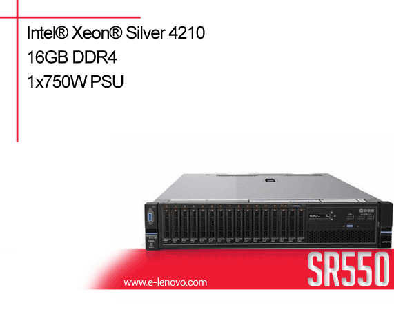 LENOVO SERVER 7X04A078EA THINKSYSTEM SR550 XEON SILVER 4210 10C 2.2GHz 16GB DDR4 NO HDD (12x3.5”) RAID 930-16i/4GB 2x1GbE 1x750W XCC ENTERPRISE 2U RACK