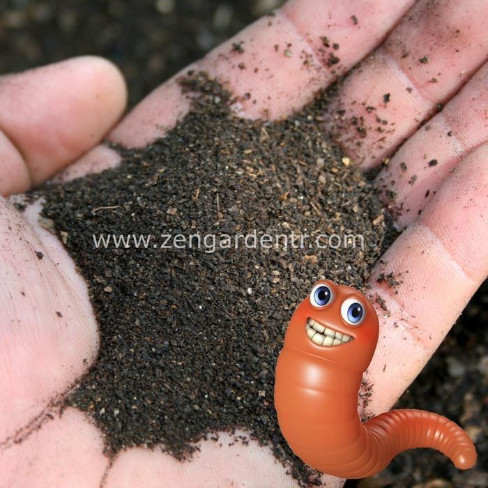 Organik solucan gübresi vermicompost 1 kg.