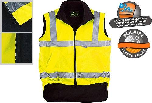 HI-WAY >>> Hi-Viz POLYESTER fleece lined waiscoat