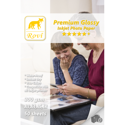 Rovi Premium Glossy (Parlak) 13x18 Fotoğraf Kağıdı 300gr - 50 Yaprak