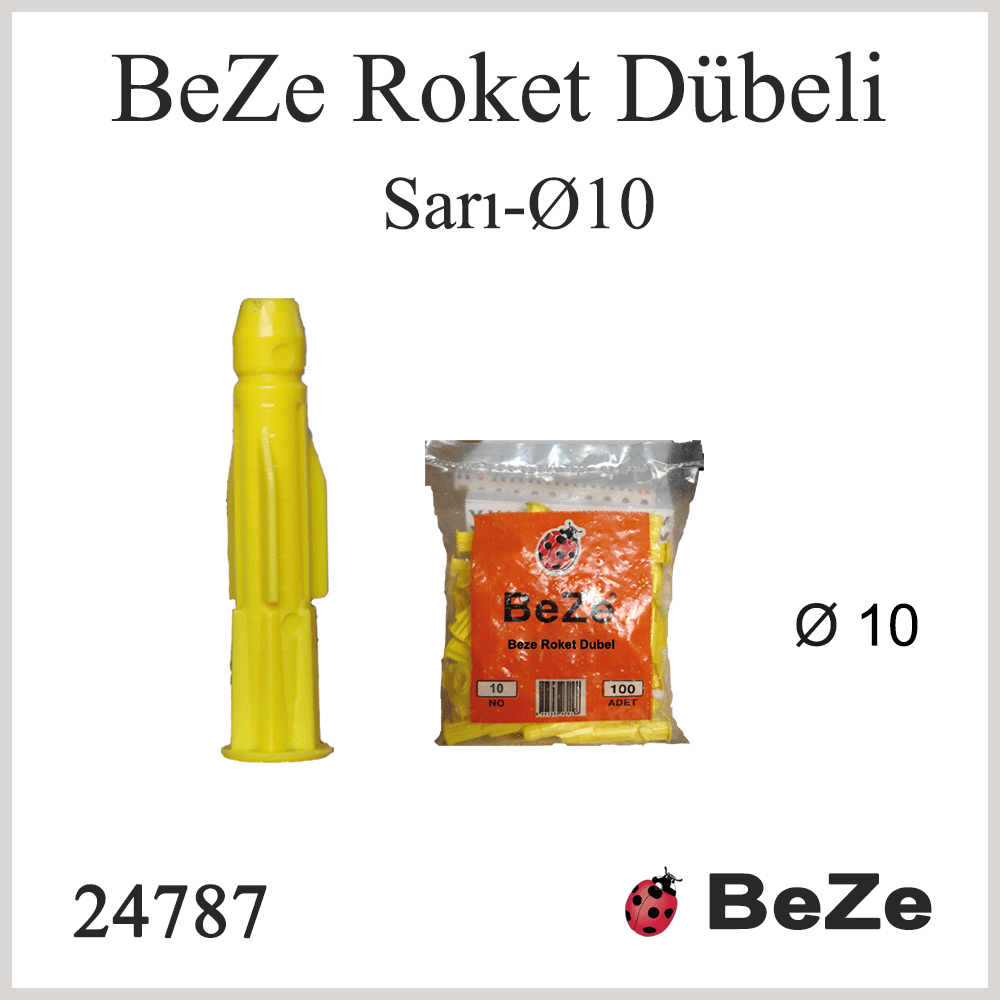 BEZE ROKET DÜBEL SARI-Ø10