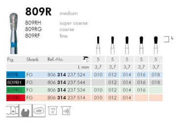 809R Sentetik Elmas Frez - 5 Adet