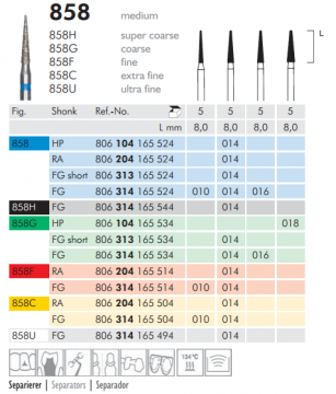 858 Sentetik Elmas Frez - 5 Adet - İğne Uç