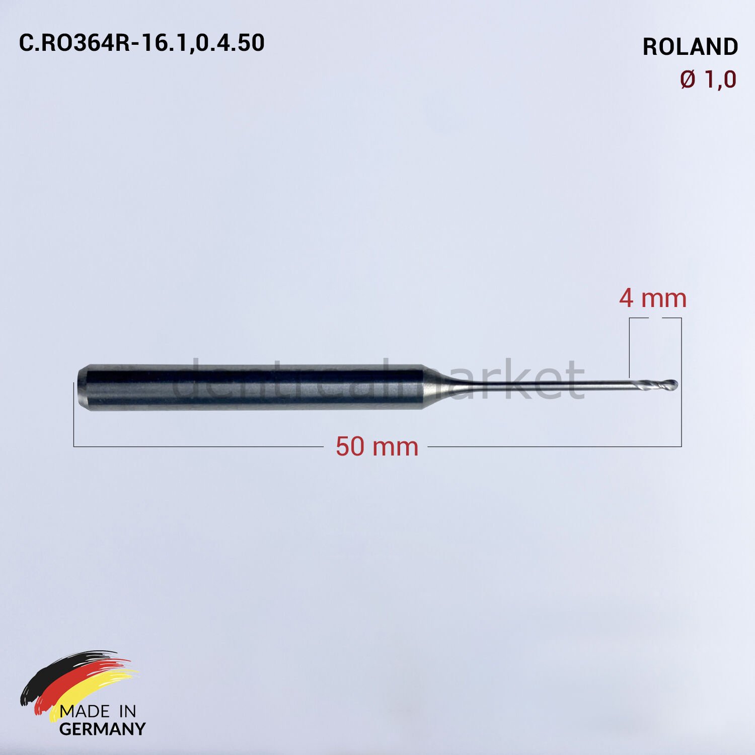 Tungusten Milling Makine Frezi 1,0 mm - Roland için
