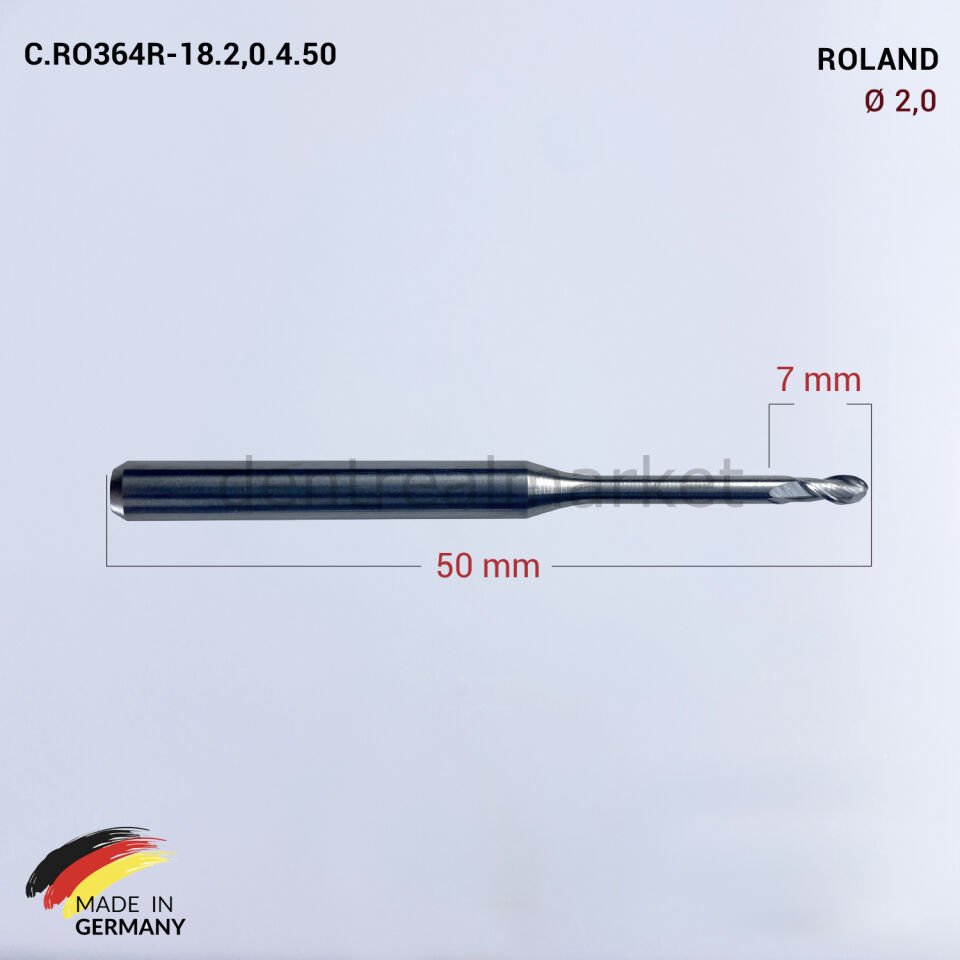 Tungusten Milling Makine Frezi 2,0 mm - Roland için