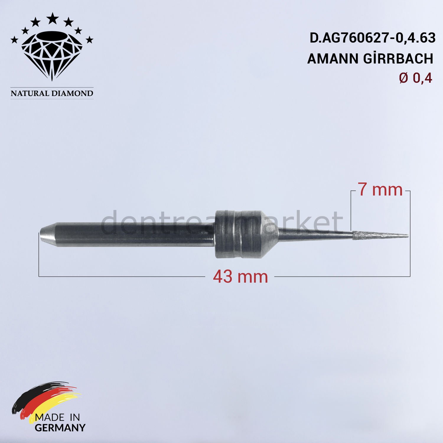 Amann Girrbach Elmas Cad Cam Drill 0,4 mm