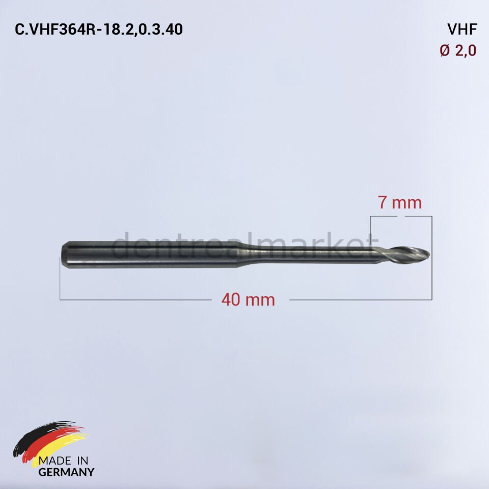 VHF Cad Cam Drill 2,0 mm