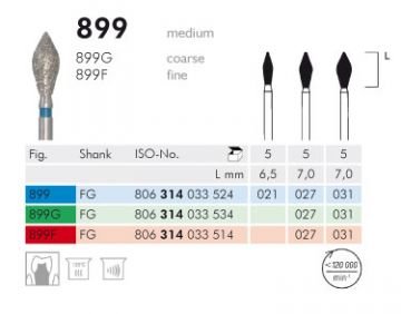 899 Sentetik Elmas Frez - 5 Adet - Labut - Occlusal