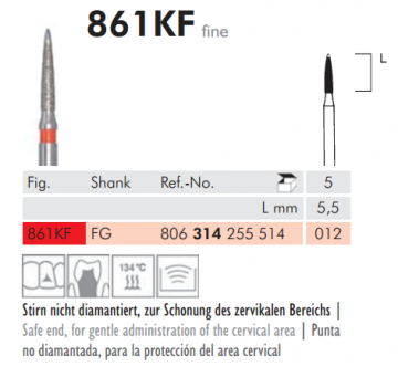 861KF Sentetik Elmas Frez - 5 Adet