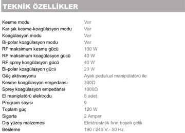 Elektrokoter Cihazı Argon Adapte Edilebilir -M 20-40-1