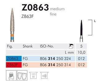 Z0863 Zirkon İçin Elmas Frez - 2 Adet