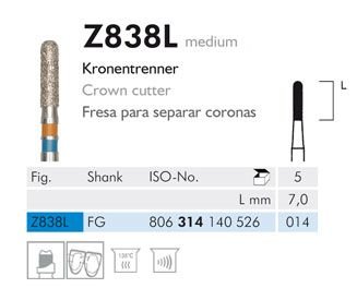 Z838L Zirkon İçin Elmas Frez - 2 Adet