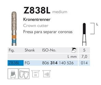 Z838L Zirkon İçin Elmas Frez - 2 Adet