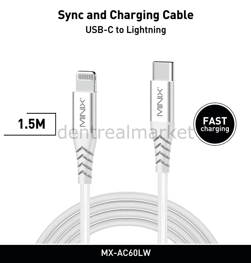 Beyaz Type-C to Lightning Kablo - 1.5mt 60W - Iphone Kablosu