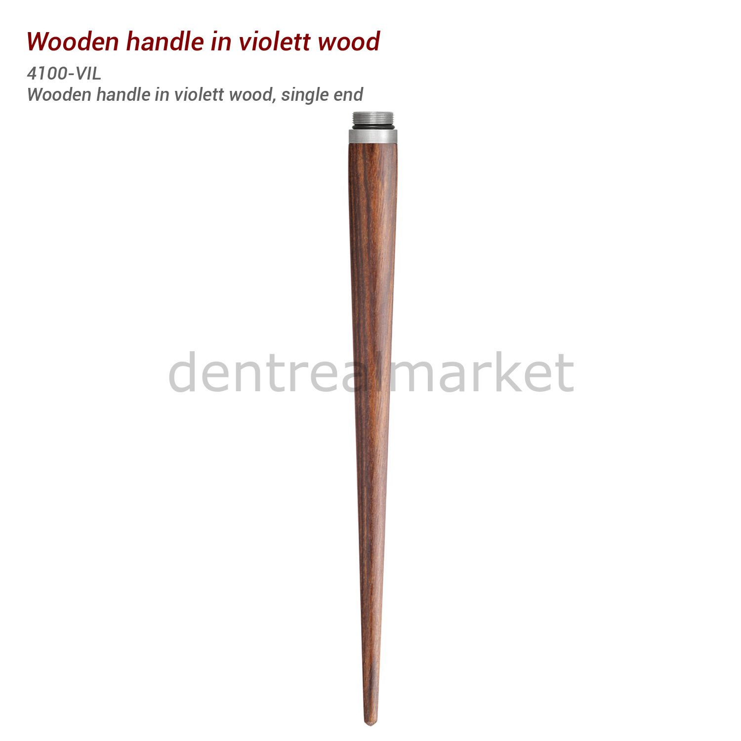 Violett Wood Handle - Ahşap Tek Uçlu Fırça Sapı - Uzun