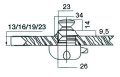 27003836180 Kilit İçin Buton & Halka, 13MM