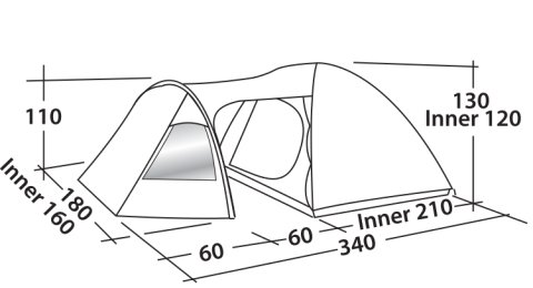 Easy Camp Blazar 300 Rustic Green Blackroom 3 Kişilik Yüksek Aile Çadırı