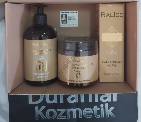 Raliss saç bakım seti 3 lü saç bak.yağı+saç mask.+şamp.keratin