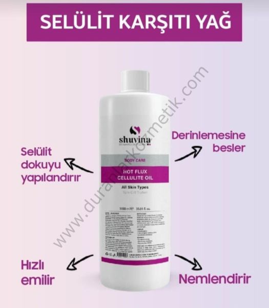 Shuvina hot flux cellulite oil 1000 ml g5 masaj yağı