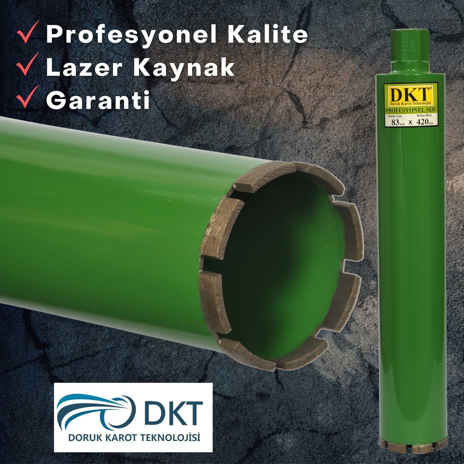 42x420 mm Karot Ucu Lazer Kaynaklı