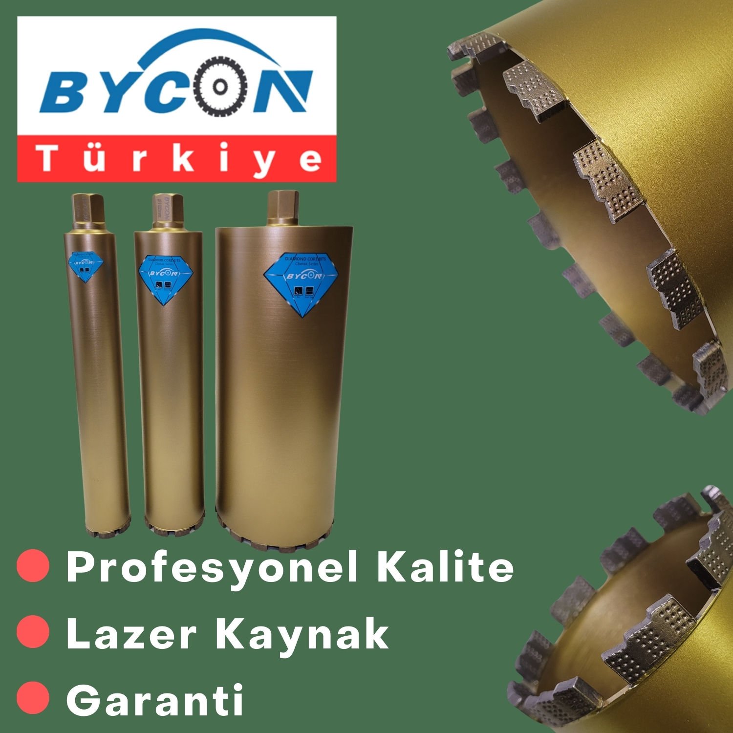 52x450 mm Profesyonel Karot Ucu. Lazer Kaynaklı