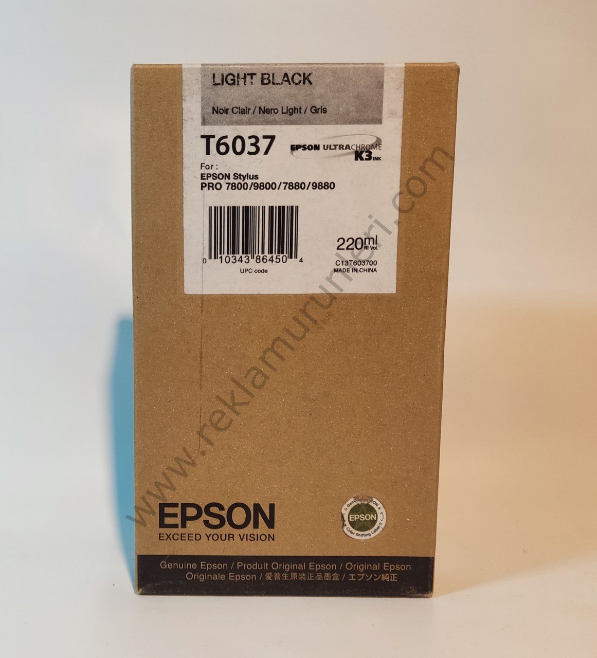 Epson T6037 Light Black 220ml Kartuş