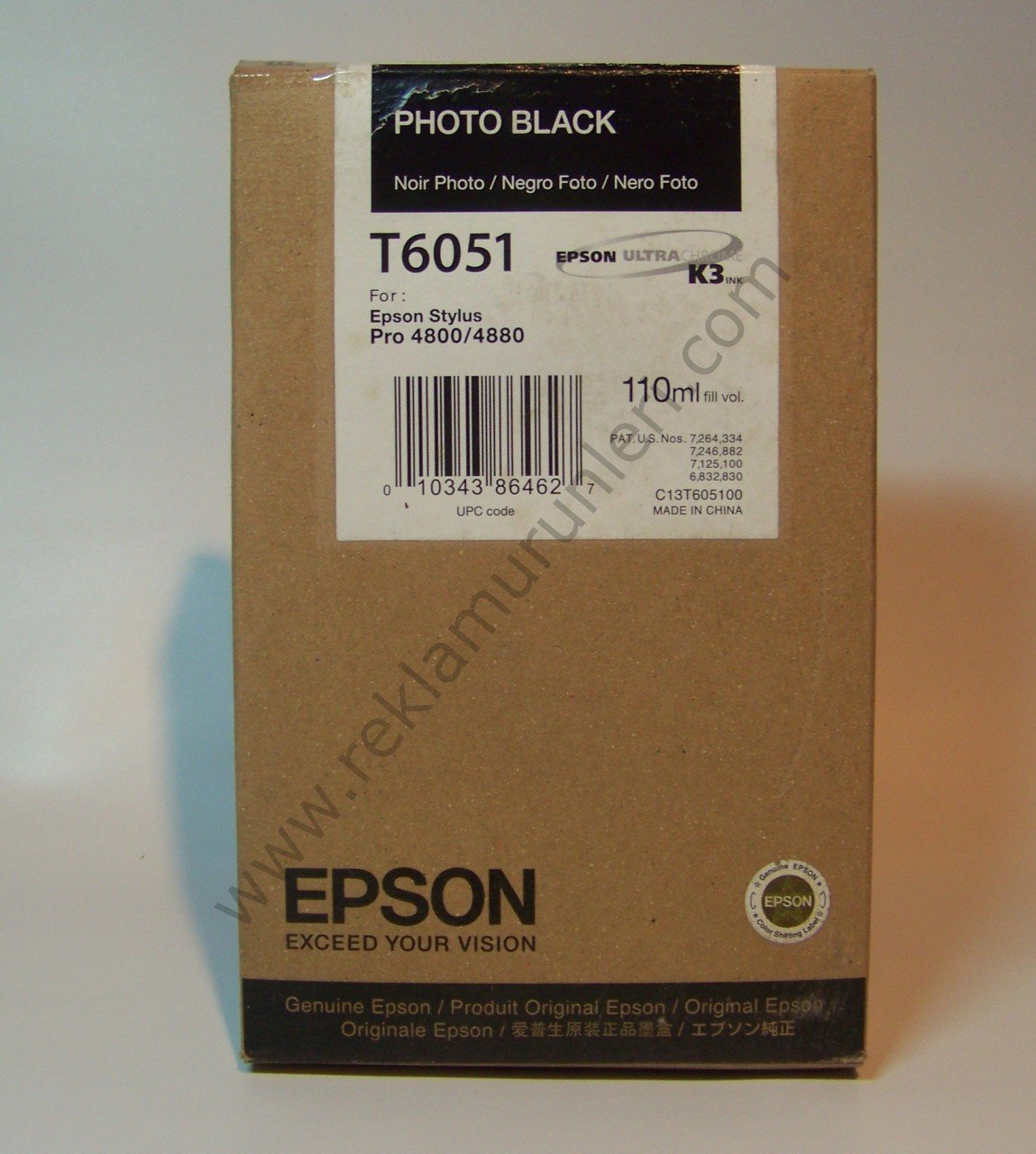 Epson Stylus Pro T6051 Photo Black Kartuş 110ml *2010 Tarihli*