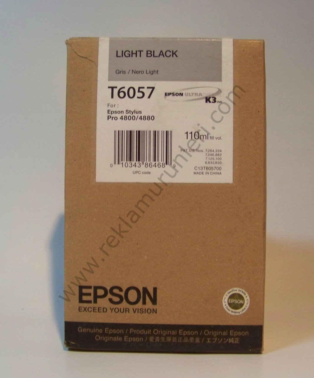 Epson Stylus Pro T6057 Light Black Kartuş 110ml *2010 Tarihli*