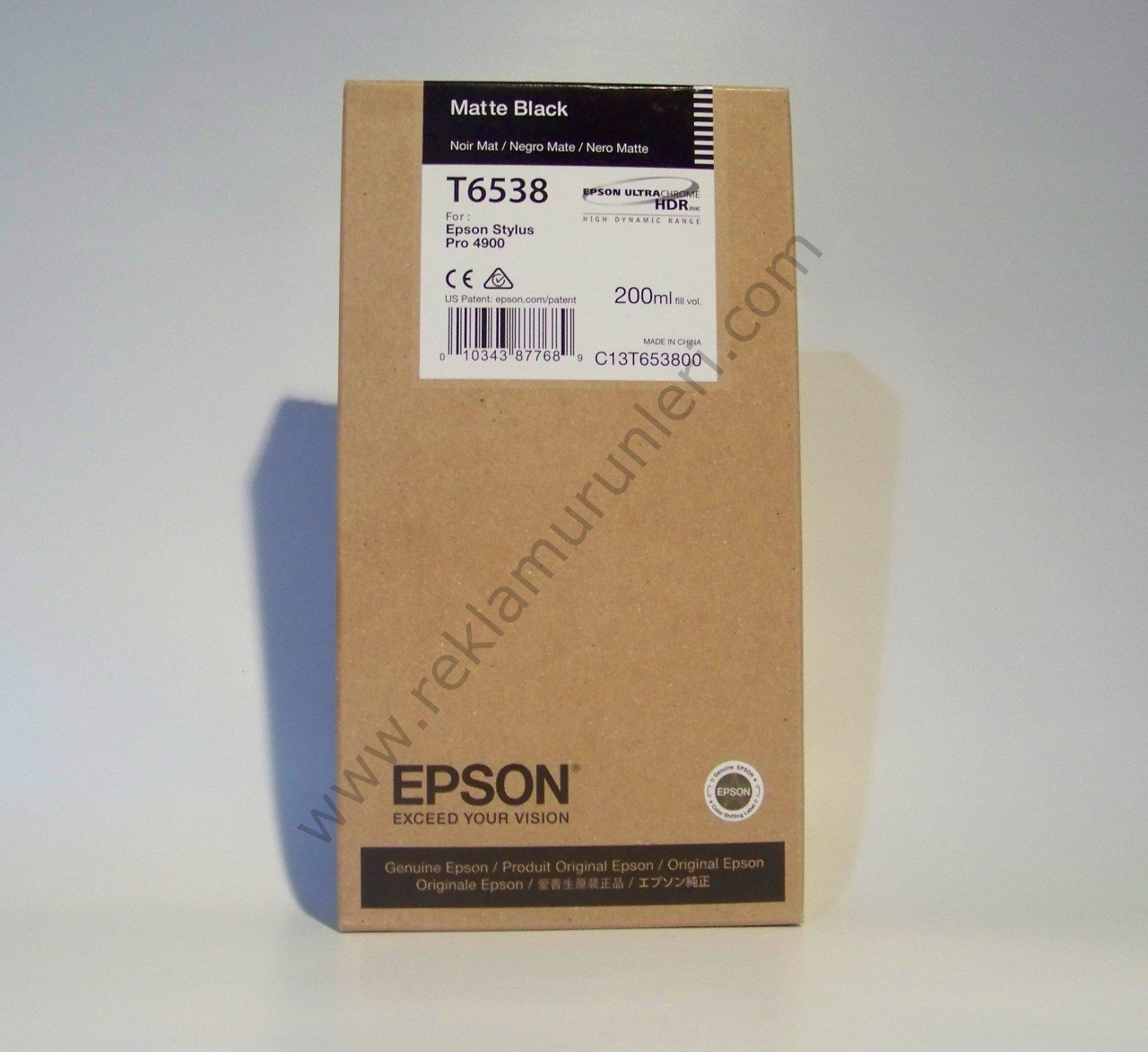 Epson T6538 Matte Black 200ml Kartuş