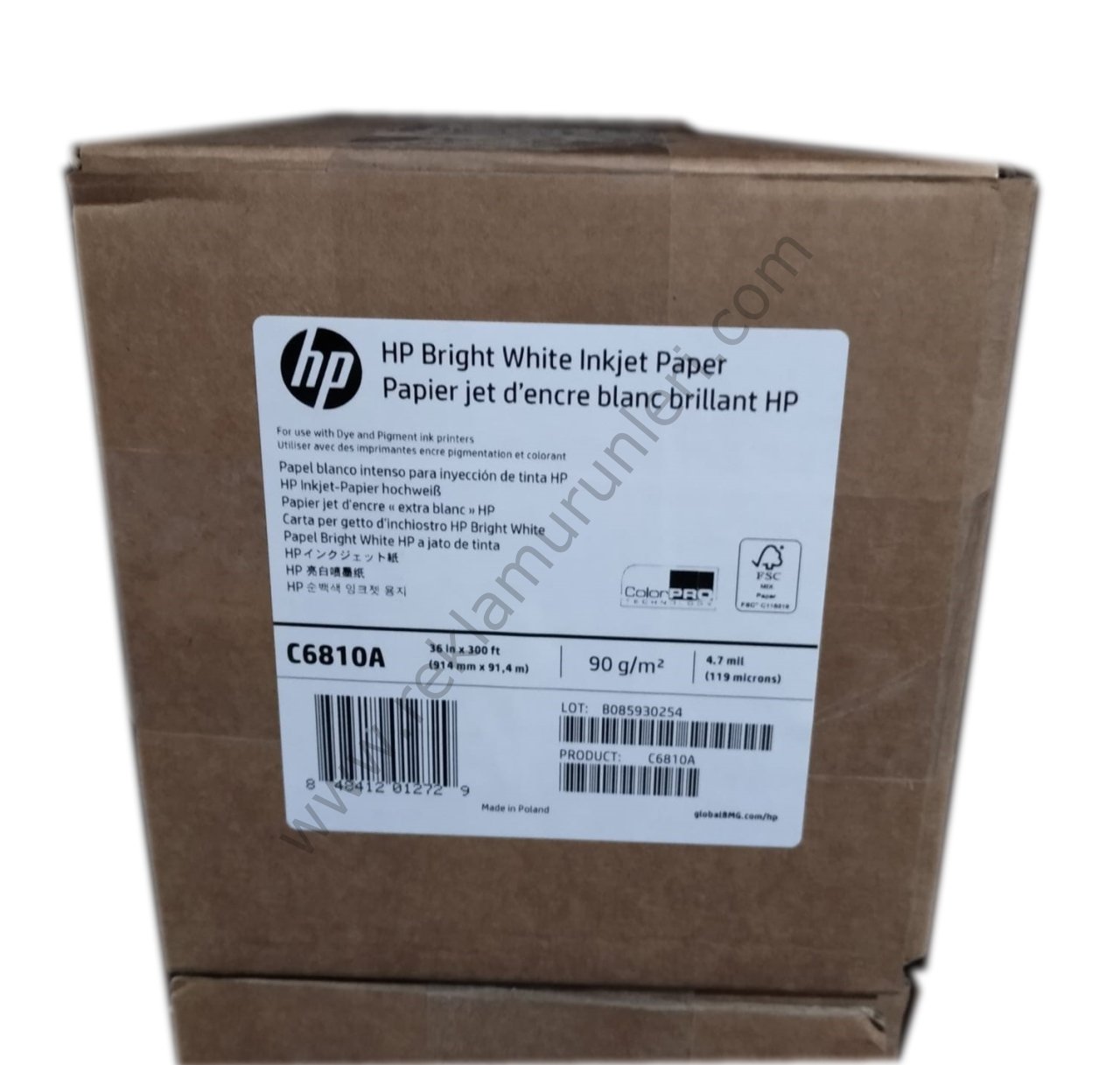 HP C6810A Bright White Inkjet Paper 90gr (914mm x 91,4m)