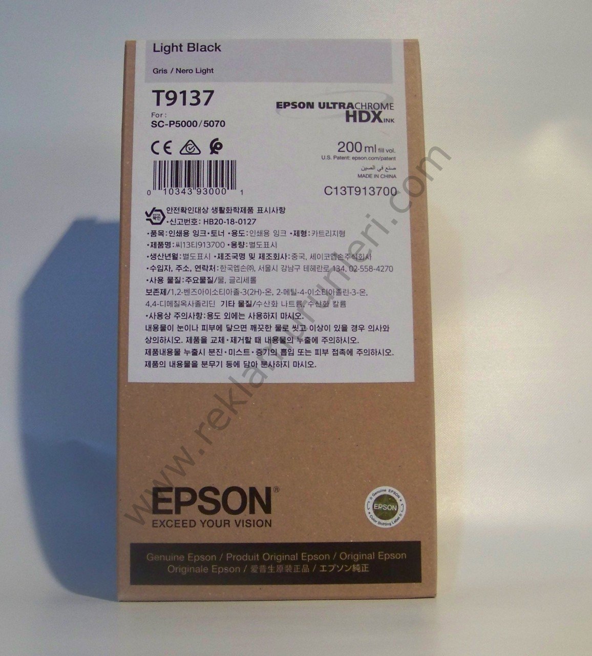 Epson T9137 Light Black Kartuş 200ml