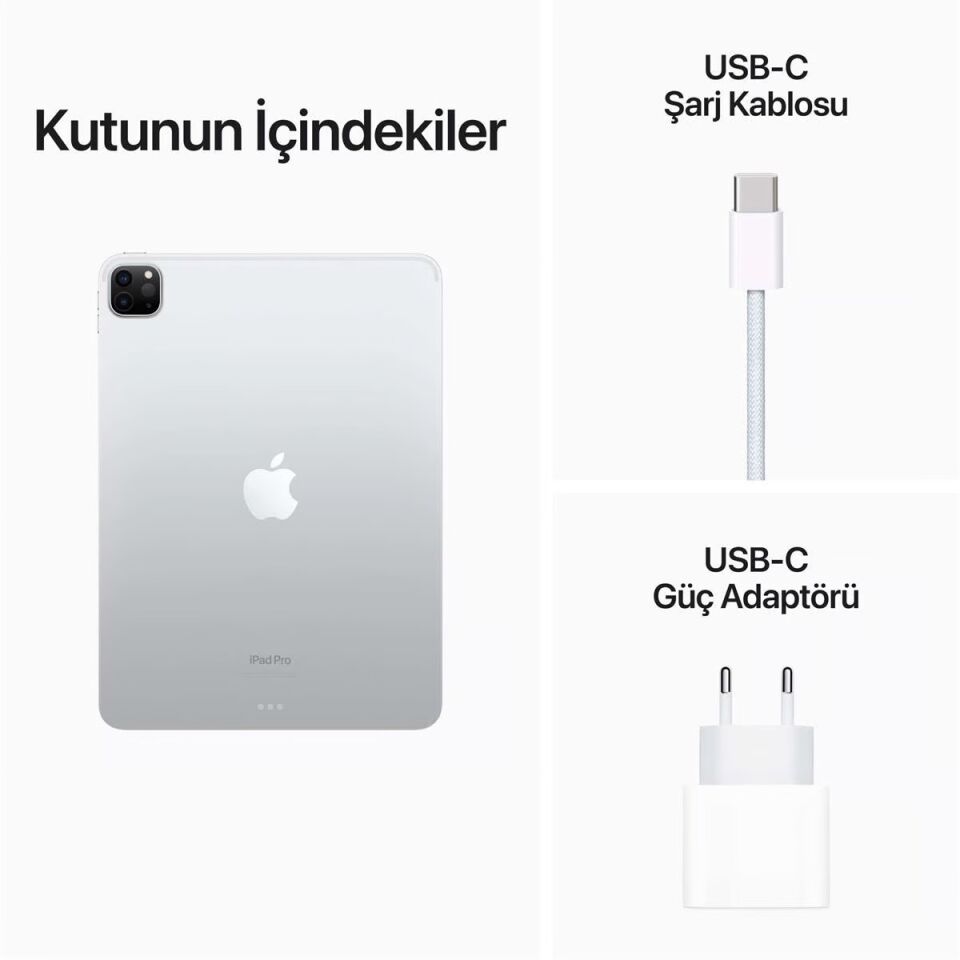 iPad Pro (4.Nesil) 11 inç Wi-Fi 512GB Gümüş (MNXJ3TU/A)