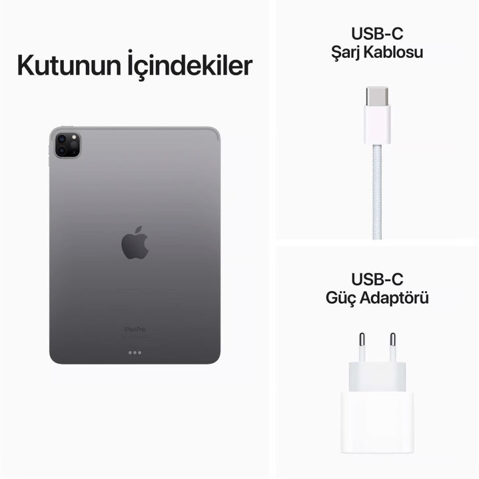 iPad Pro (4.Nesil) 11 inç Wi-Fi 1TB Uzay Grisi (MNXK3TU/A)