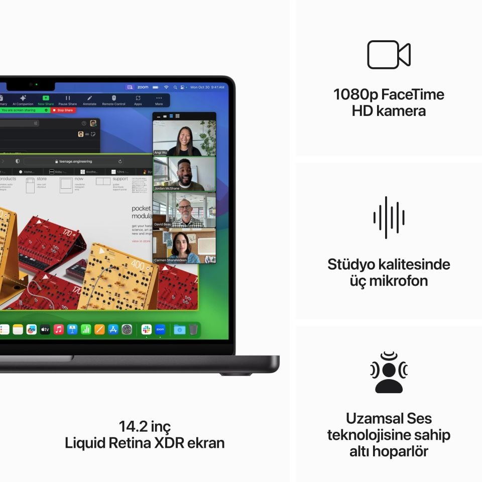 MacBook Pro 14 inç M3 Max 14C CPU 30C GPU 36 GB RAM 1 TB SSD Uzay Siyahı (MRX53TU/A)