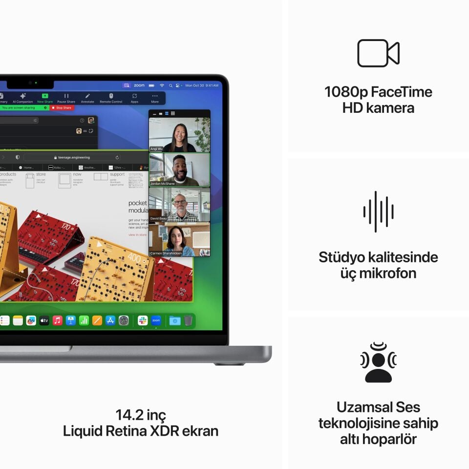 MacBook Pro 14 inç M3 8C CPU 10C GPU 8 GB RAM 512 GB SSD Uzay Grisi (MTL73TU/A)