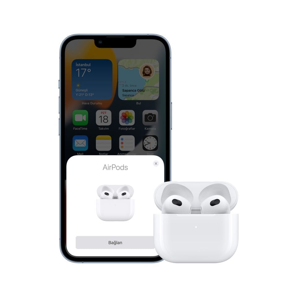 Apple AirPods 3. Nesil ve Lightning Şarj Kutulu (MPNY3TU/A)