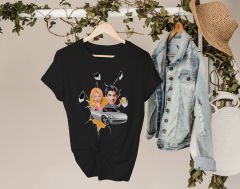 BK Gift Kişiye Özel Sevgililer Karikatürlü İkili Siyah T-shirt Seti, Sevgililer Hediye, Çift Hediyesi, Yıl Dönümü Hediyesi, Kişiye Özel Tişört-22