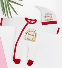 BK Kids Kişiye Özel Bebek Kıyafeti, Bebek Giyim Hediyesi, Tulum Zıbın ve Kukuletalı Şapka Seti-11